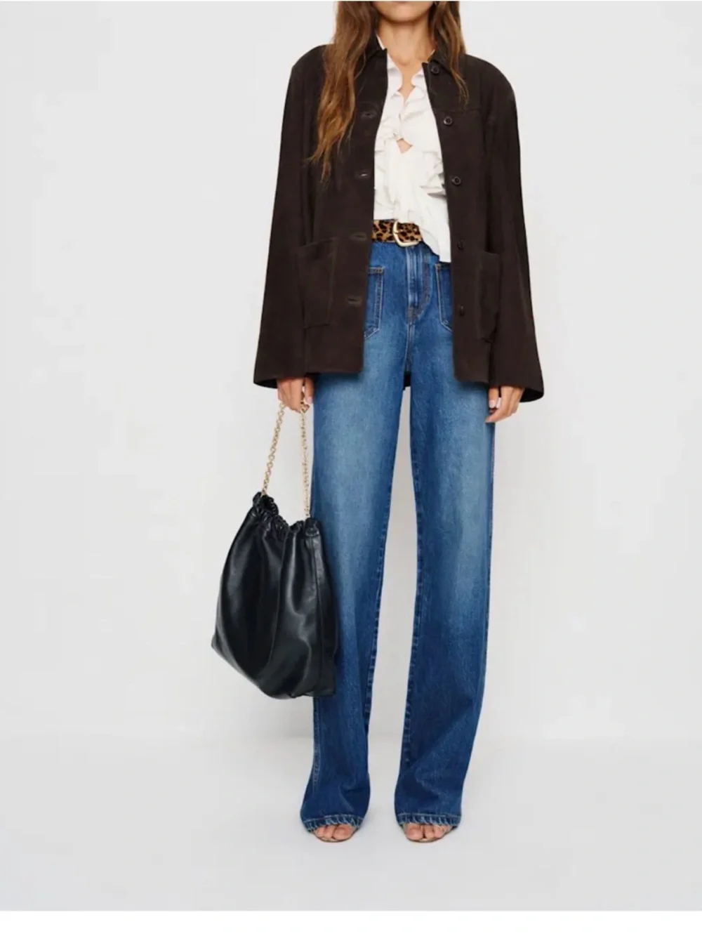 Reformation Brown Suede Button-Front Jacket - Picture 2 of 4